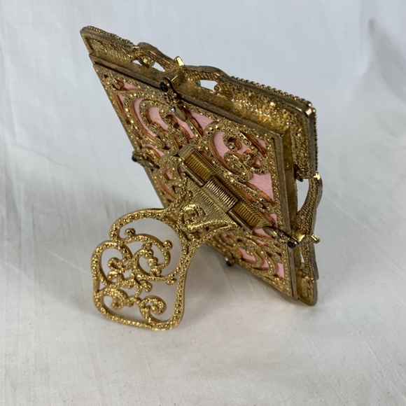 New Collette et Cie Crystal Jeweled Frame for 3X4 Photo Ornate Gold Back - Picture 5 of 13